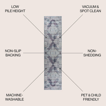Regis Bohemian Medallion Washable Area Rug